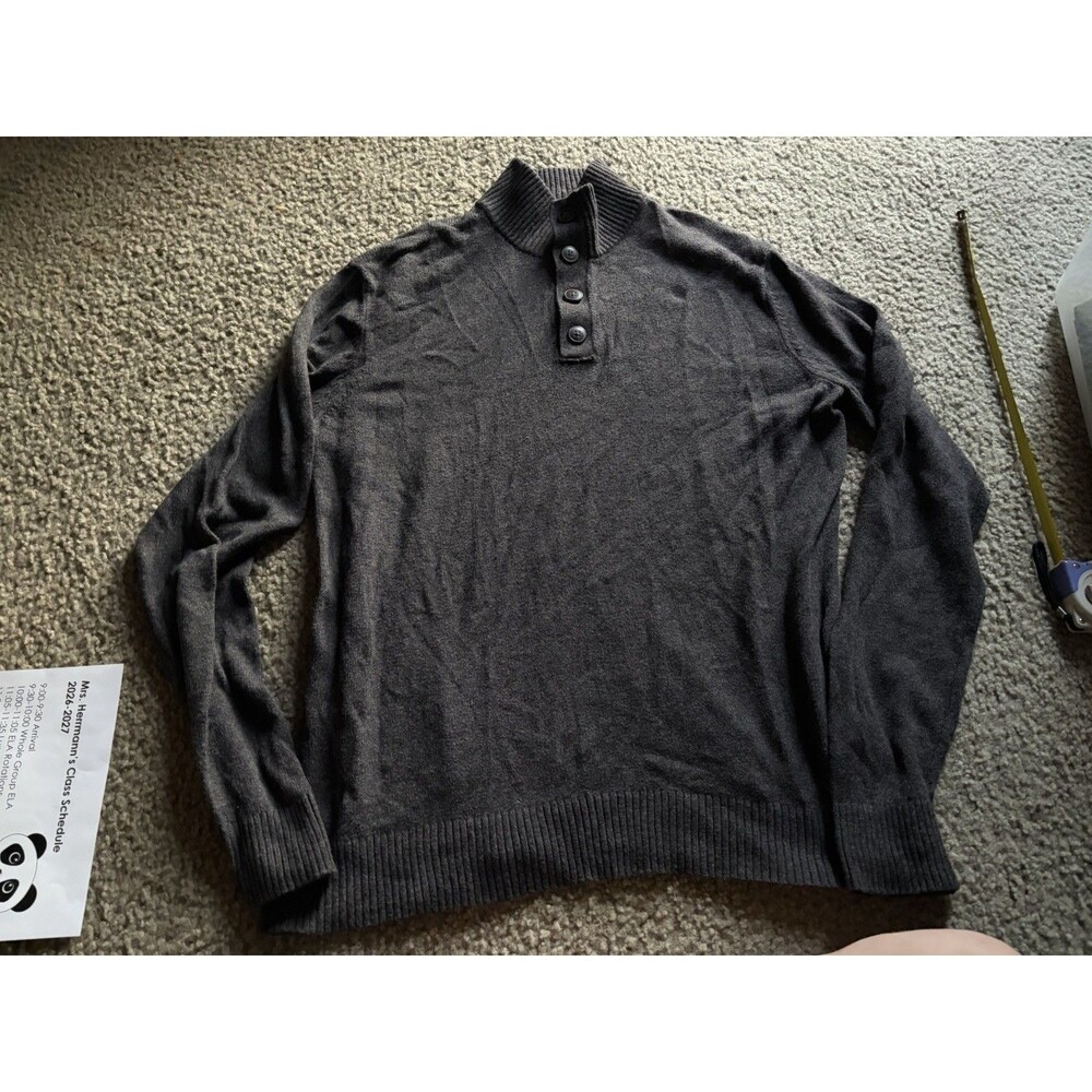 Dark Gray Sweater Banana Republic  Button Collar
